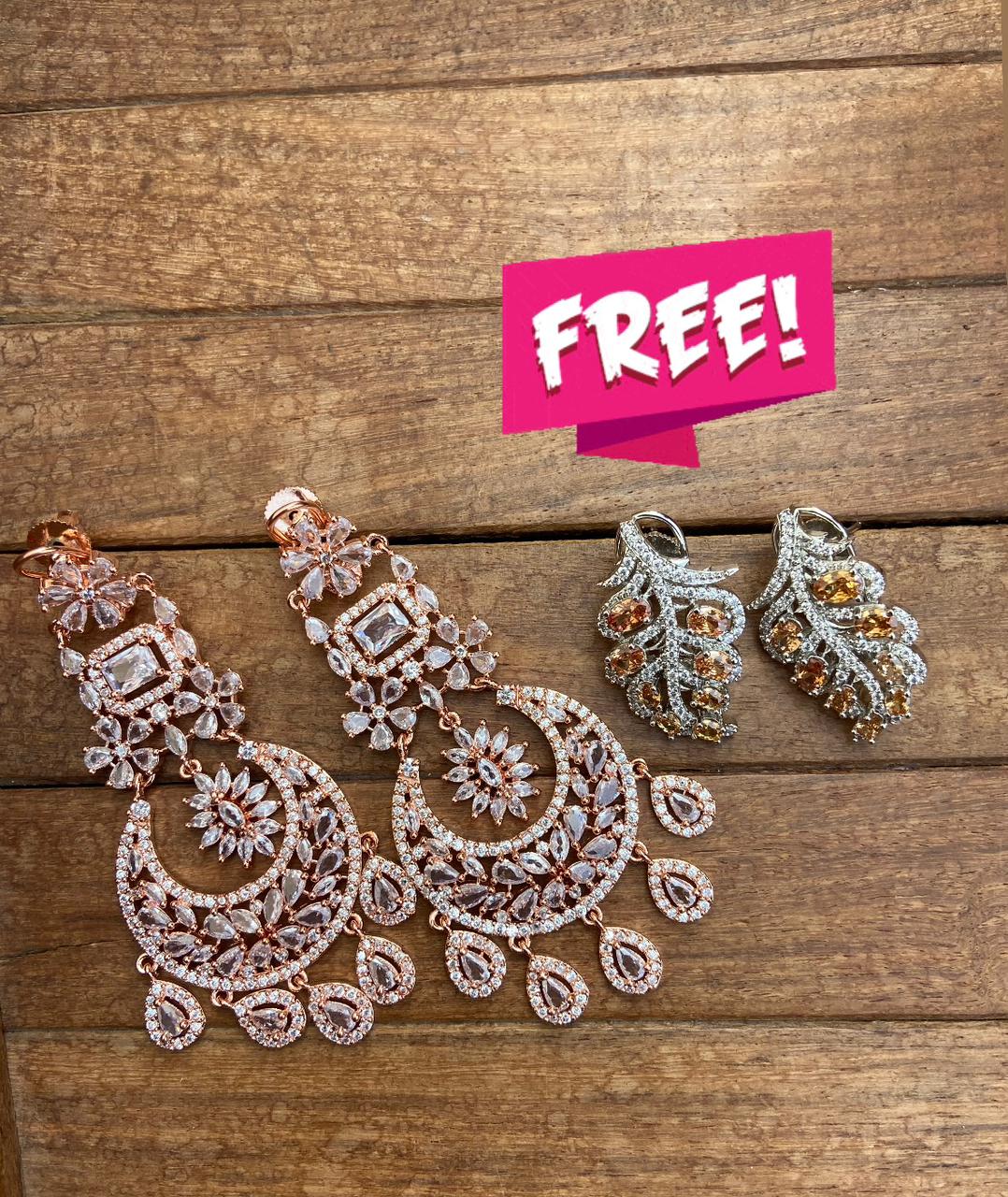 Grape zircon freebie with rosegold chandbalis - Alluring Accessories