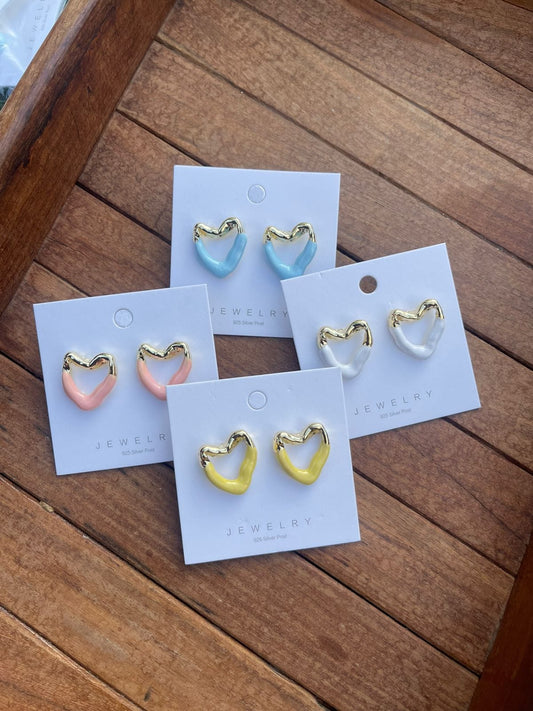 Heart pastel studs - Alluring Accessories