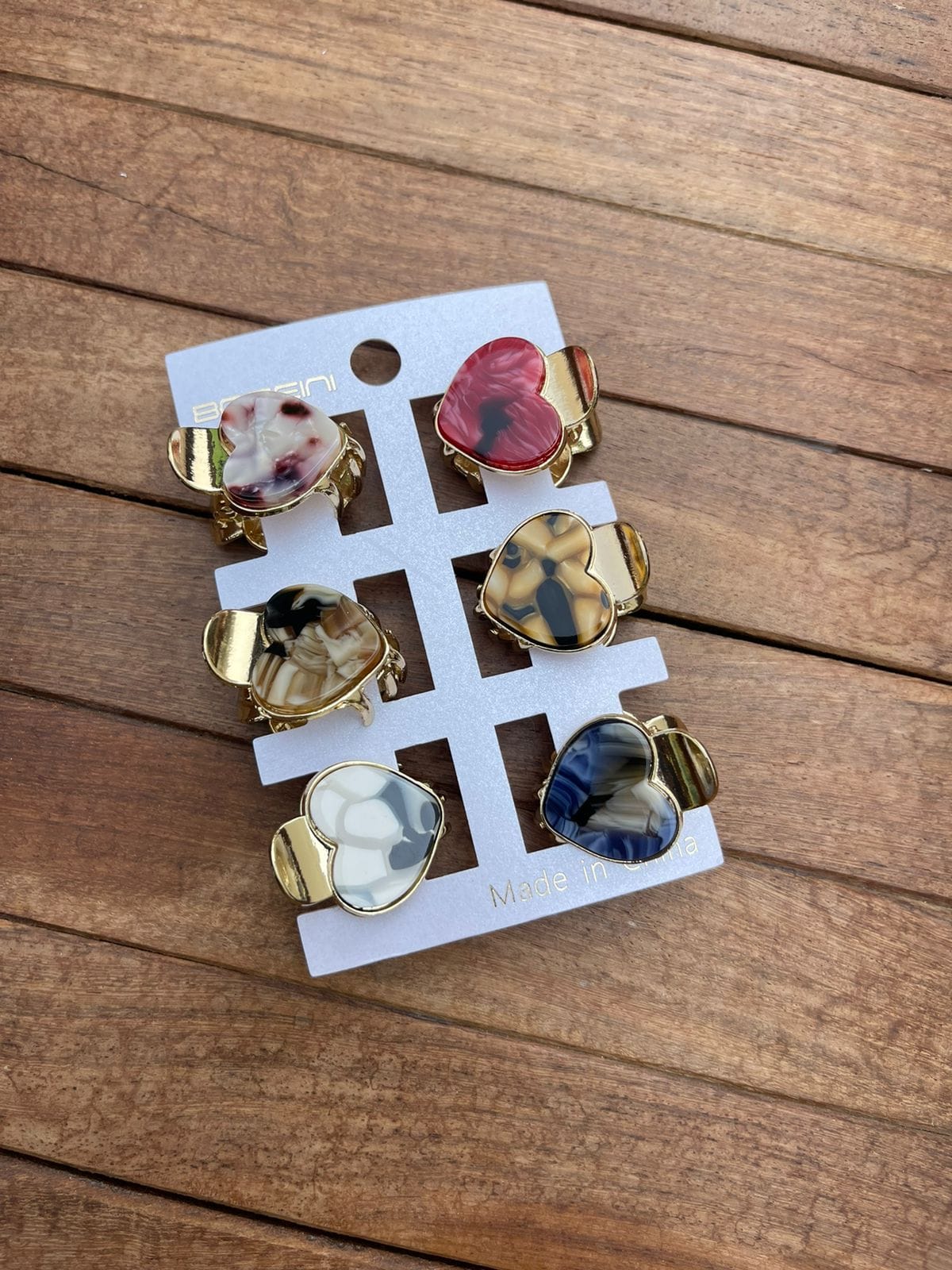 Heart square metallic clips combo - Alluring Accessories