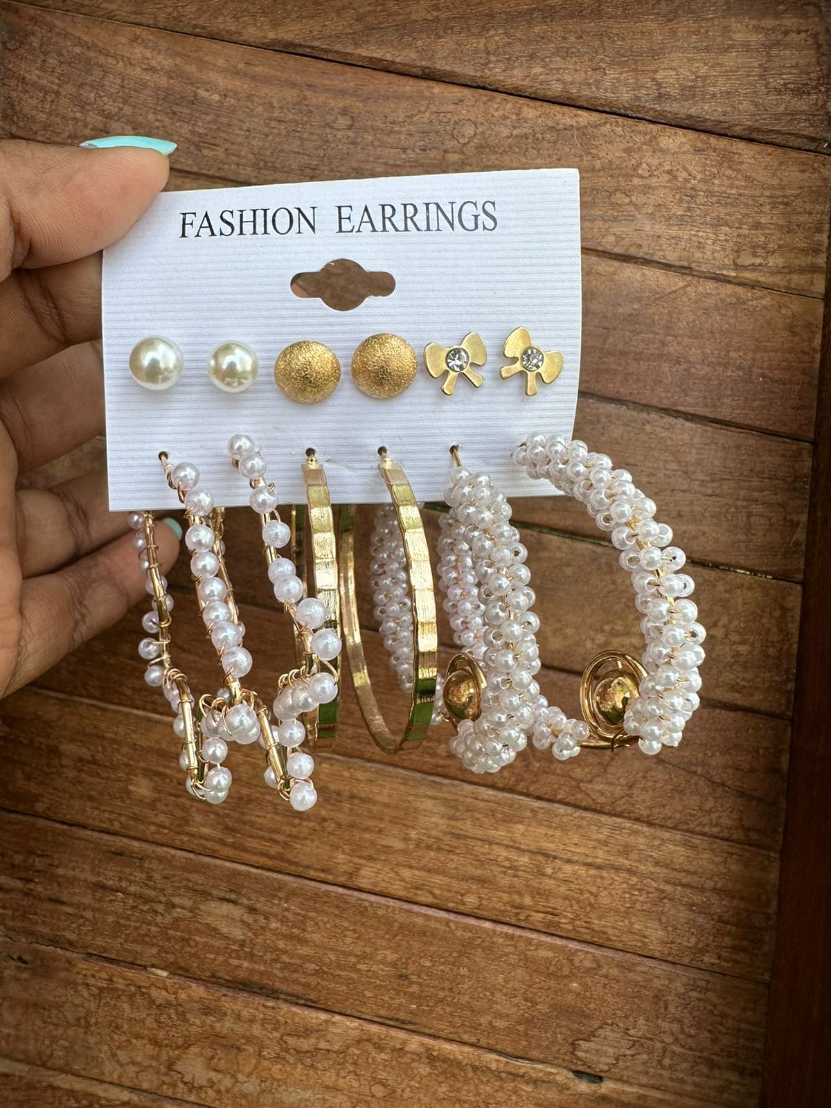 Hoops and studs pearls combo - Alluring Accessories