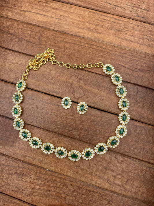 Indowestern green necklace - Alluring Accessories