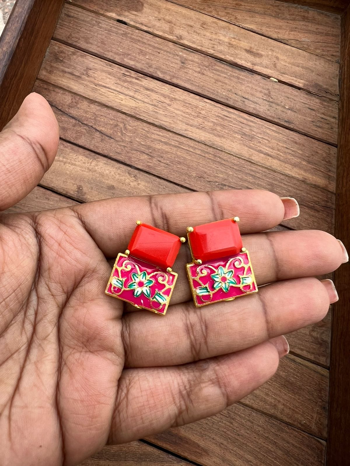 Indowestern meena work studs - Alluring Accessories