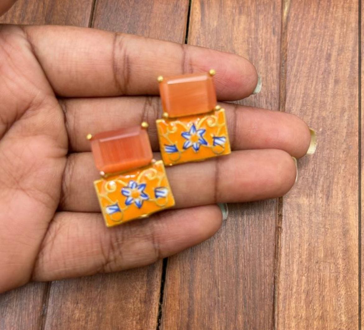 Indowestern meena work studs - Alluring Accessories