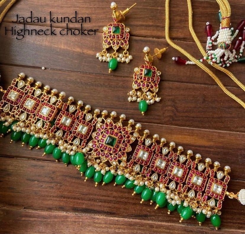 Jadau kundan high neck choker - Alluring Accessories