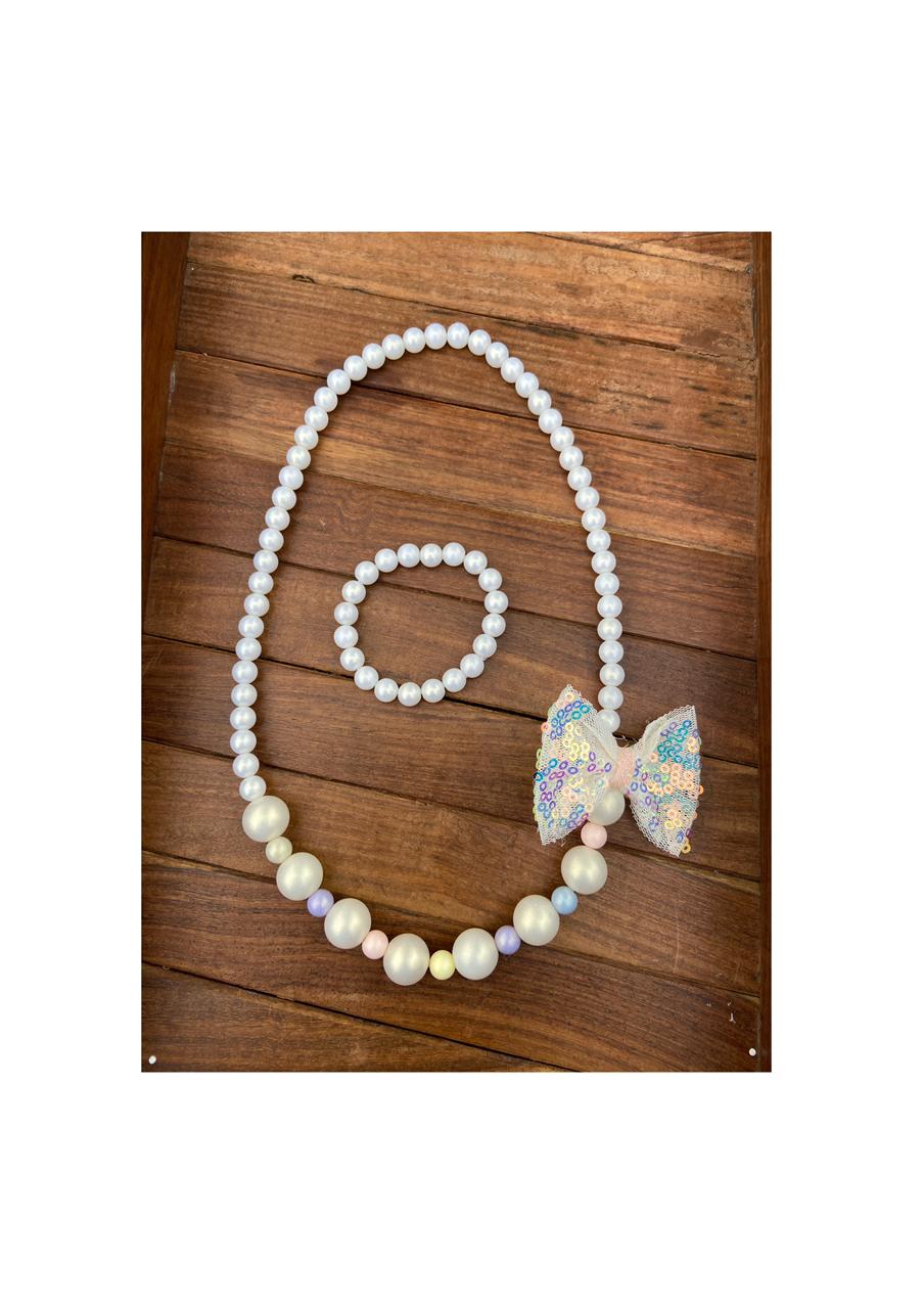 Kids bow necklace and bracelet - Alluring Accessories