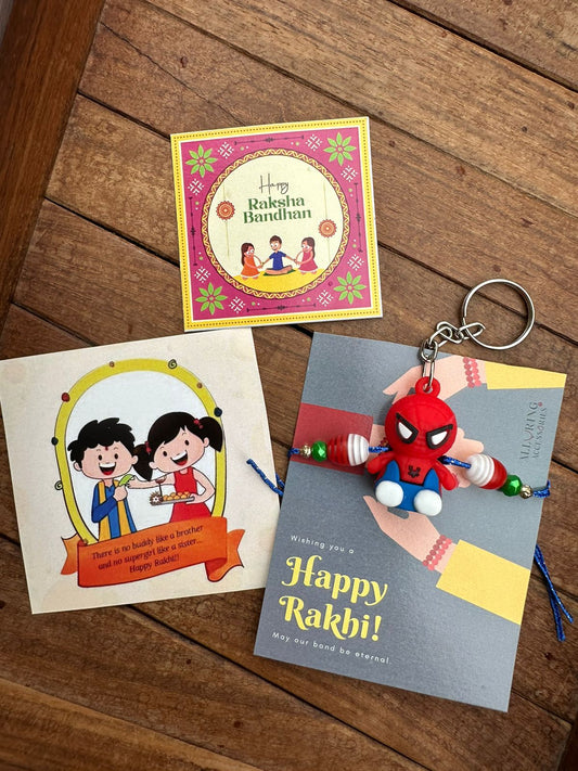 Kids rakhi spider man keychain - Alluring Accessories