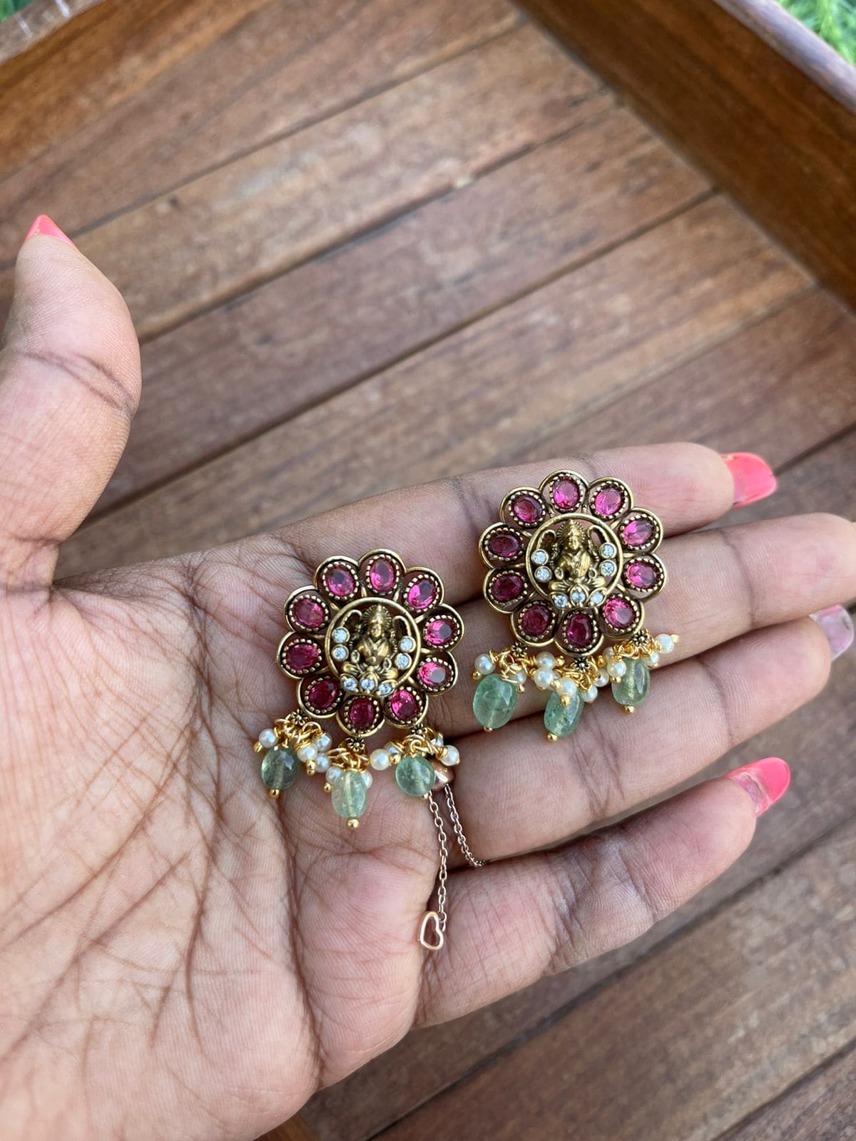 Lakshmi Devi multi coloured flower studs - Alluring Accessories