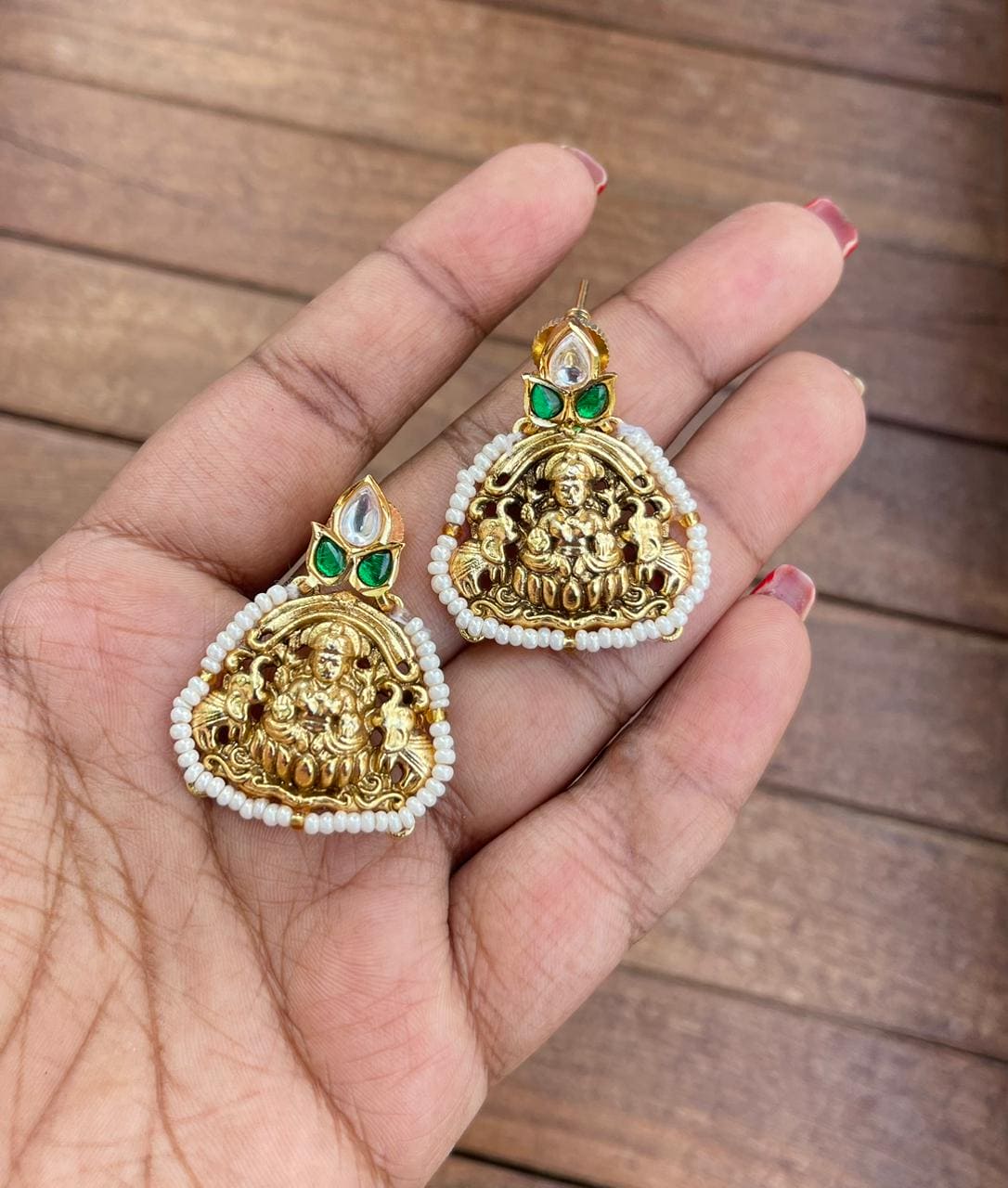 Lakshmi elephant antique designer earrings - Alluring Accessories