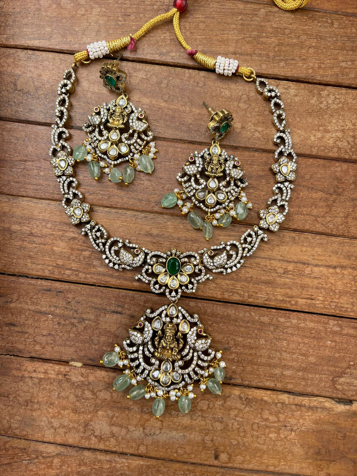 Lakshmi peacock flower victorian necklace design 3 - Alluring Accessories