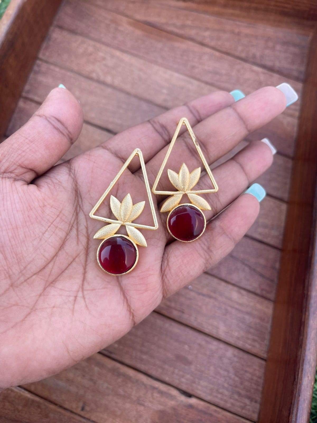 Lotus triangle drops - Alluring Accessories