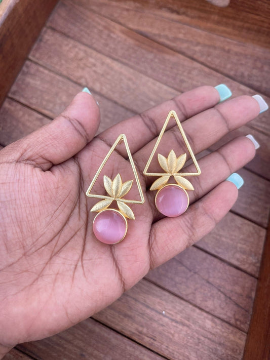 Lotus triangle drops - Alluring Accessories