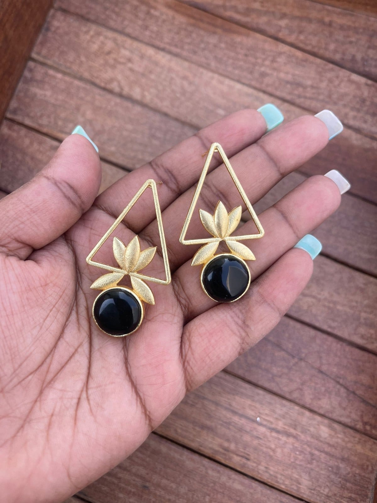 Lotus triangle drops - Alluring Accessories