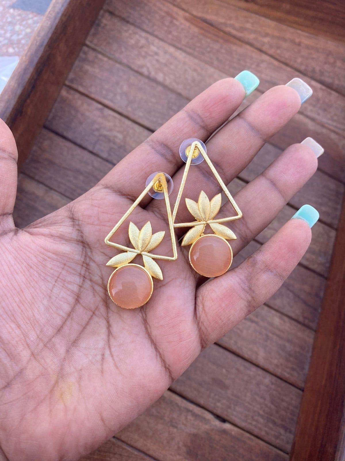 Lotus triangle drops - Alluring Accessories