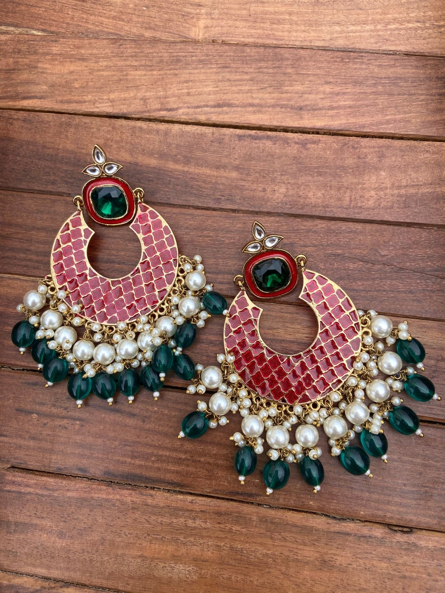 Mangli wearing Meenakari Chandbalis - Alluring Accessories