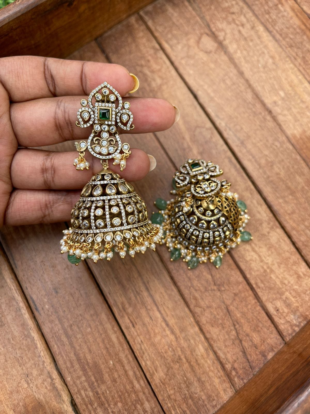 Mango heavy look cone victorian jhumkas - Alluring Accessories