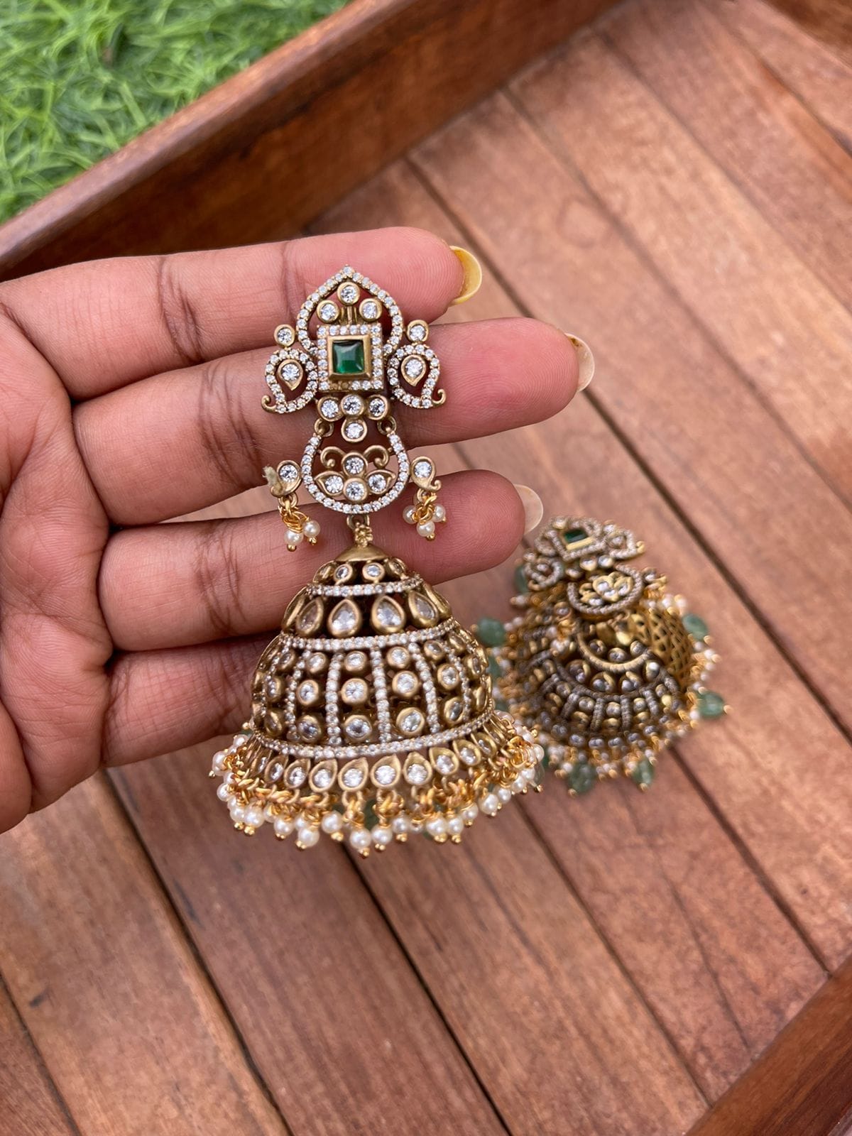 Mango heavy look cone victorian jhumkas - Alluring Accessories