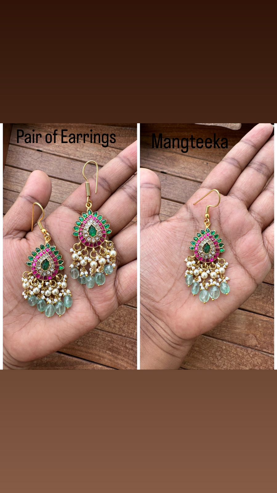 Mango real kundan hooks - Alluring Accessories