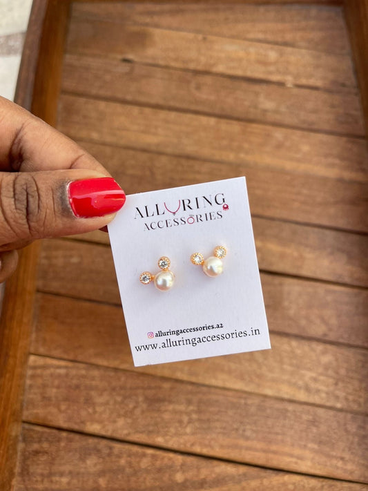 Mickey pearl stone studs - Alluring Accessories