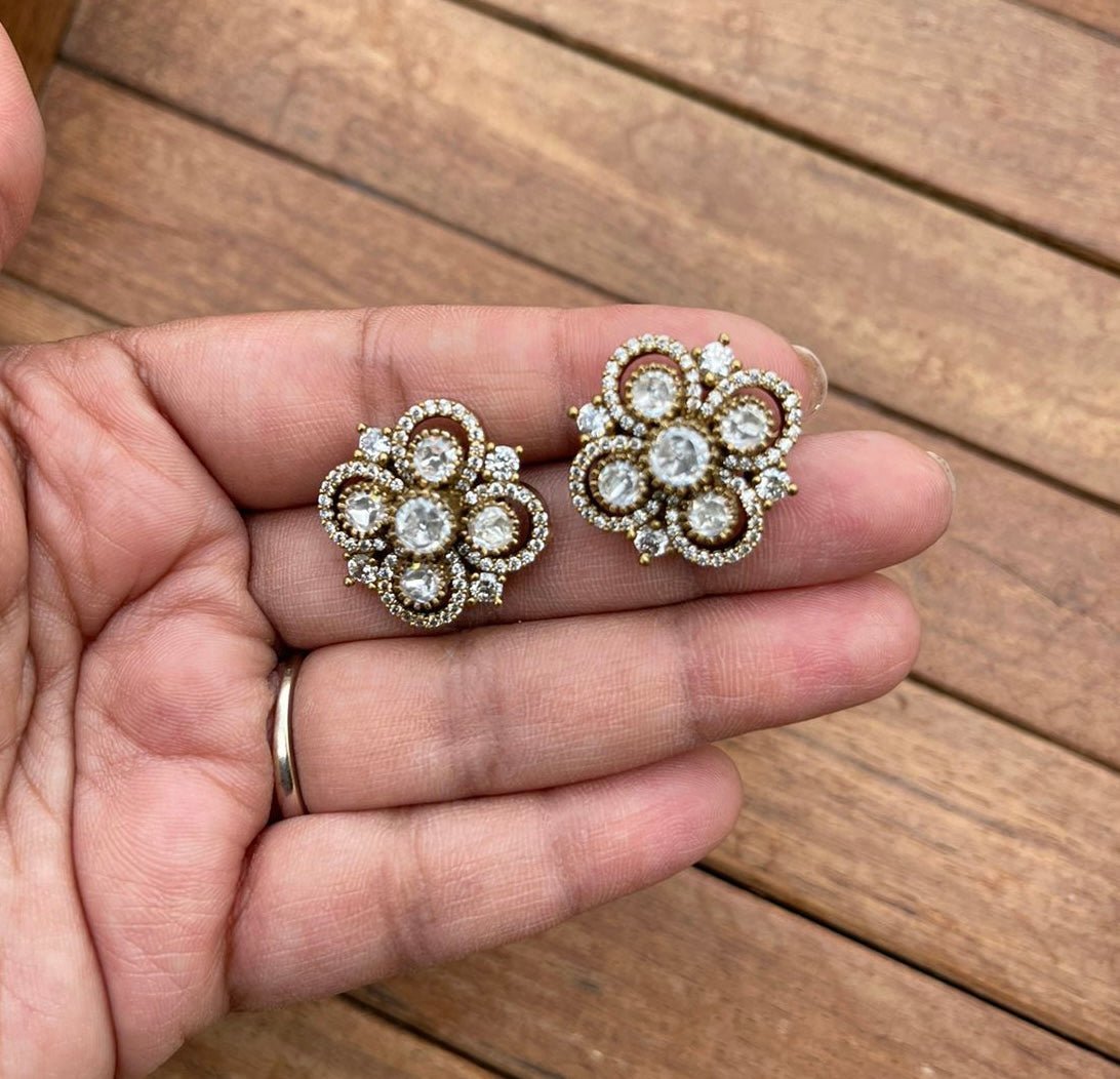 moissanite flower studs design 3 - Alluring Accessories