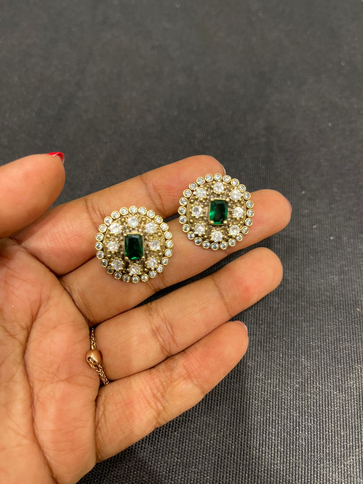 Moissanite round green affordable studs - Alluring Accessories