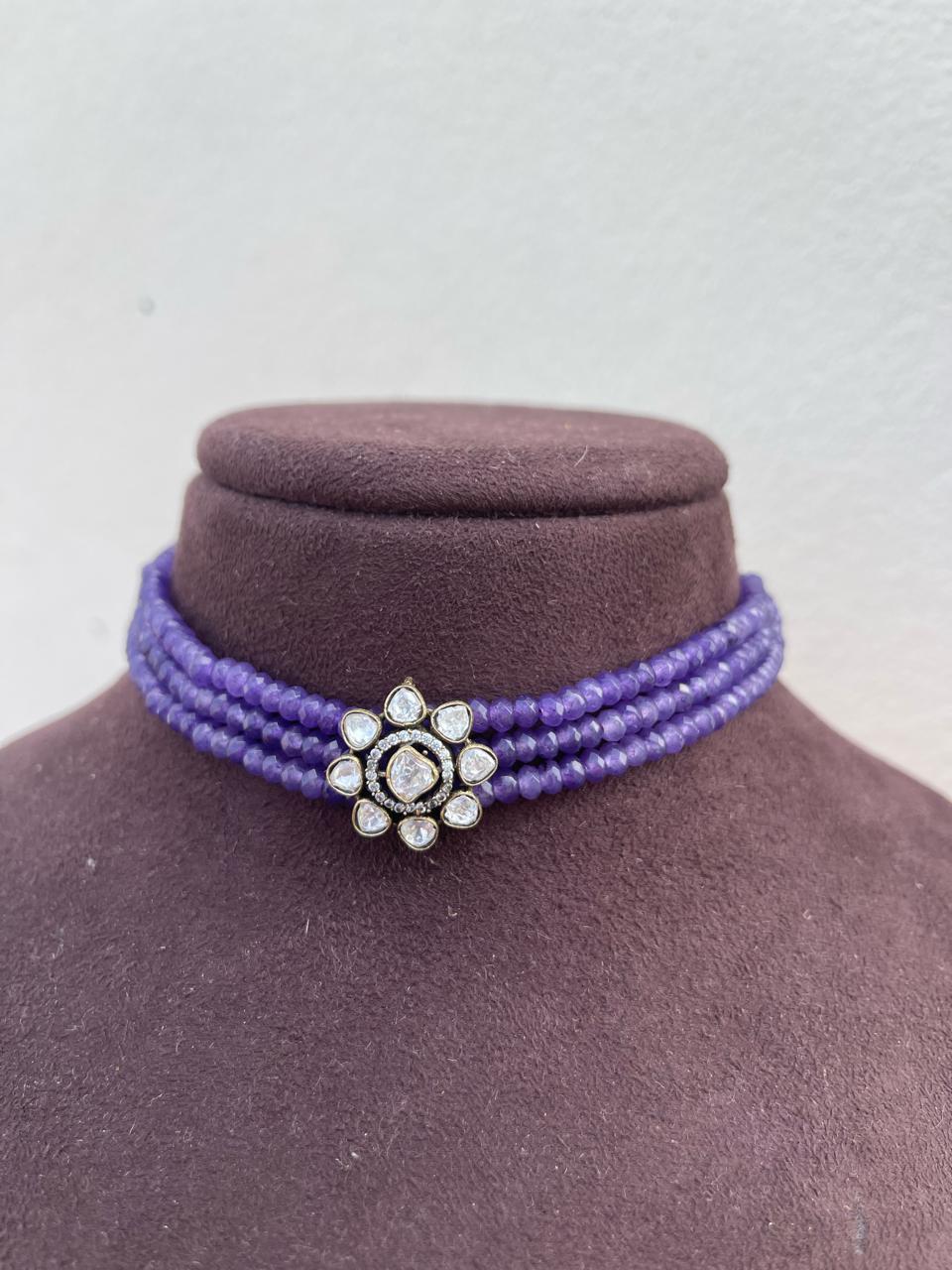 Moissanite single flower choker - Alluring Accessories