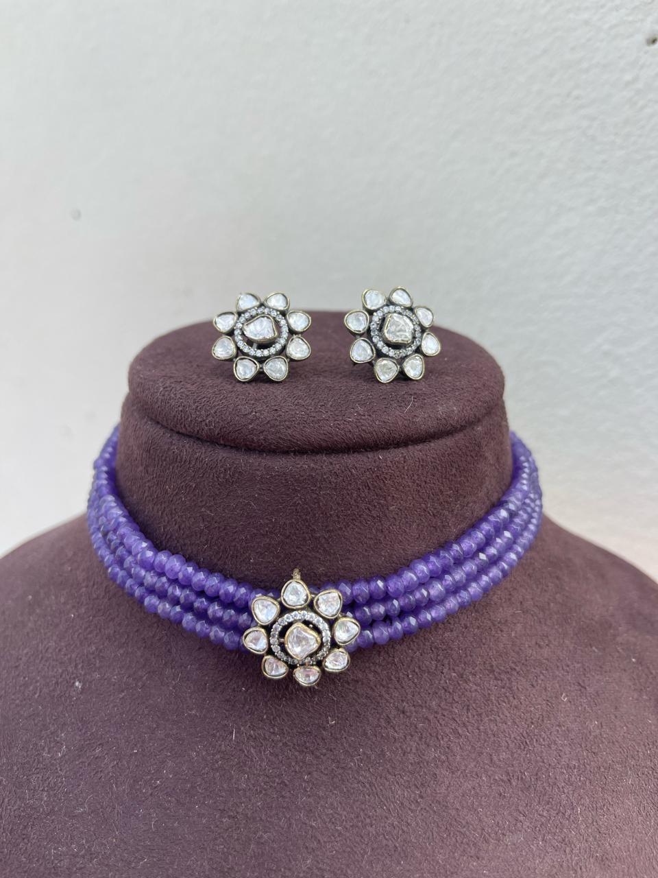 Moissanite single flower choker - Alluring Accessories