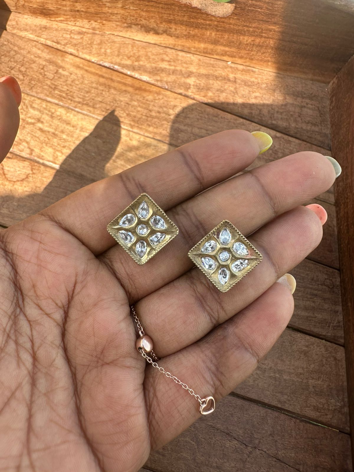 Moissanite square studs - Alluring Accessories