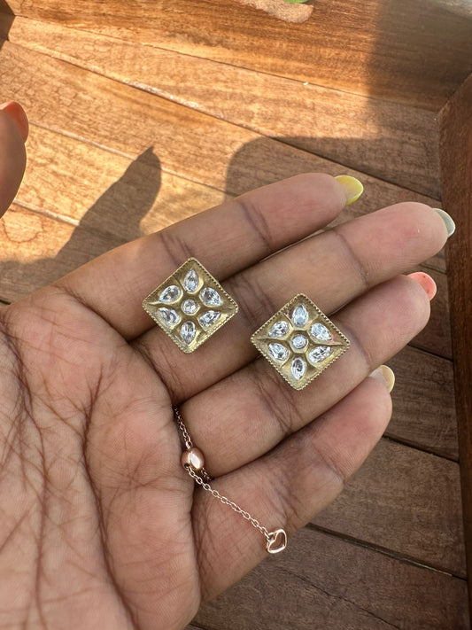 Moissanite square studs - Alluring Accessories