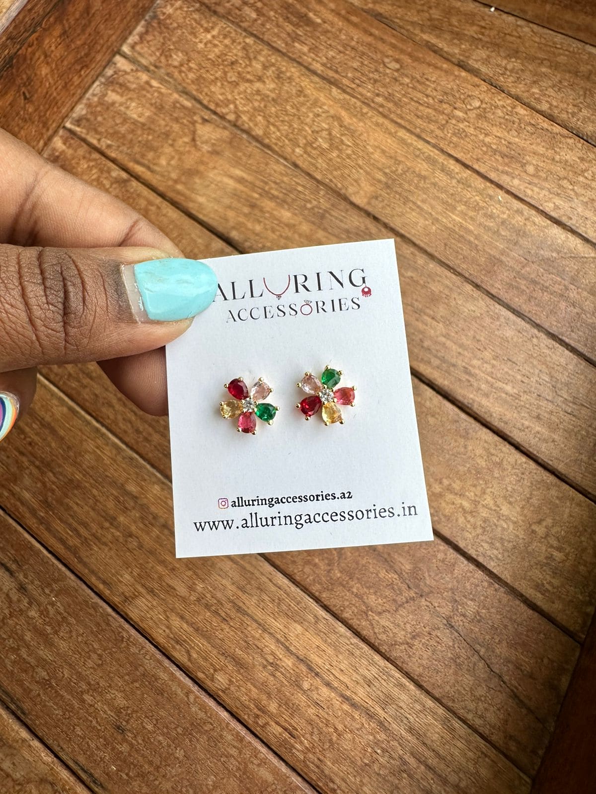 Multi coloured flower studs - Alluring Accessories