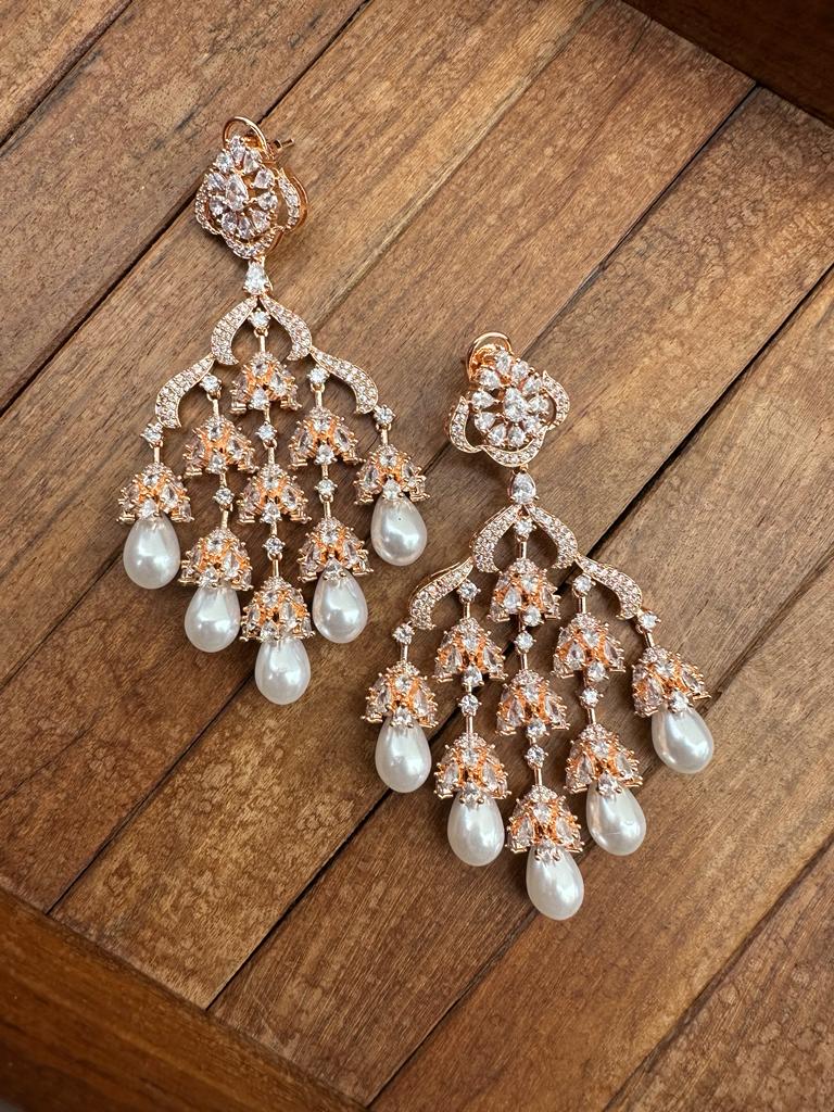 Nine jhumka zircon partywear earrings - Alluring Accessories