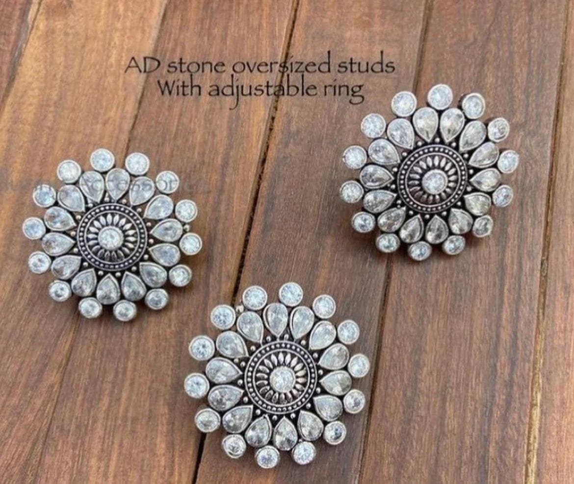 Oversized AD stone studs - Alluring Accessories