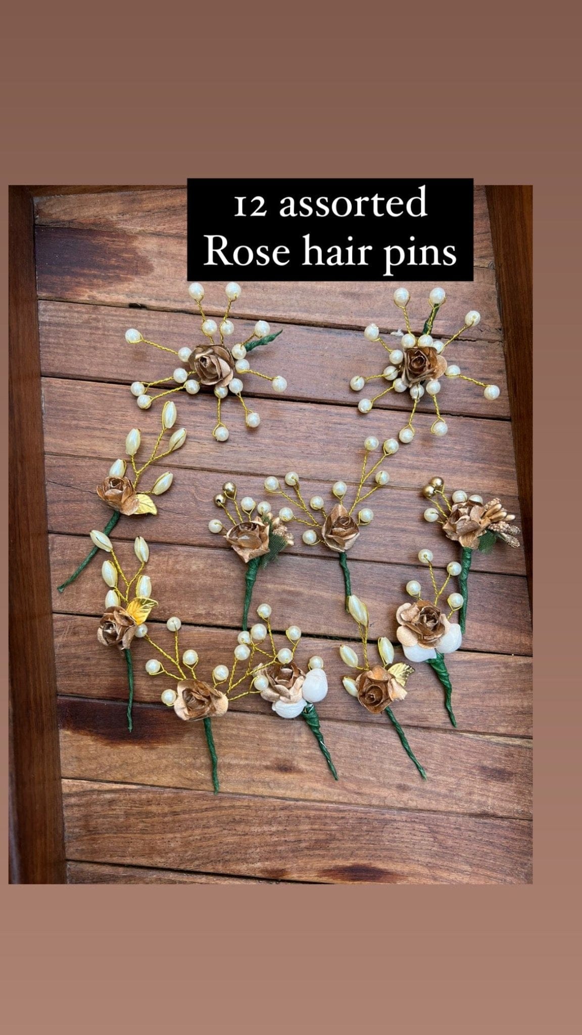 Pack of 12 assorted rose hair accessory
