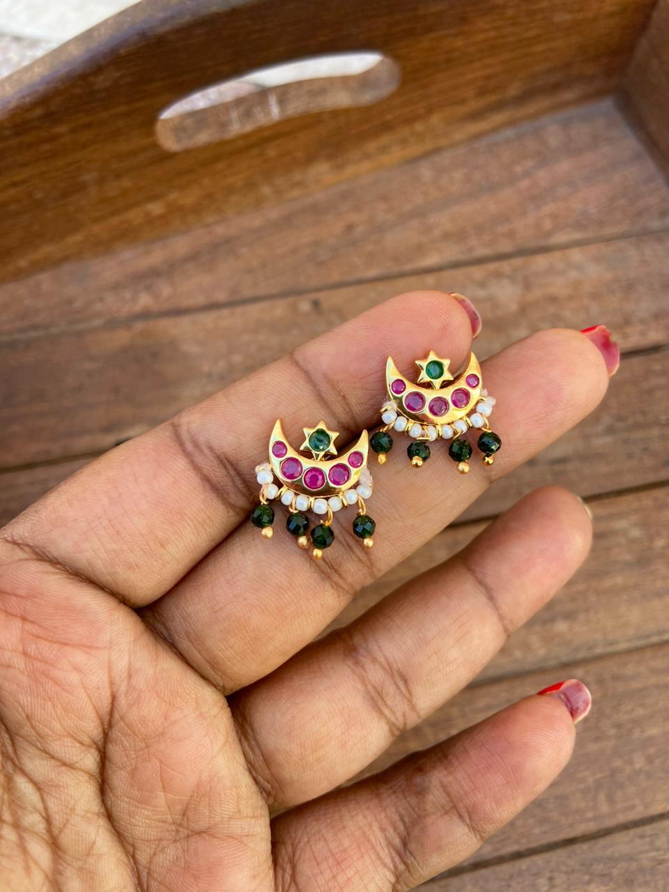 Pack of two kemp star chandbali earrings - Alluring Accessories