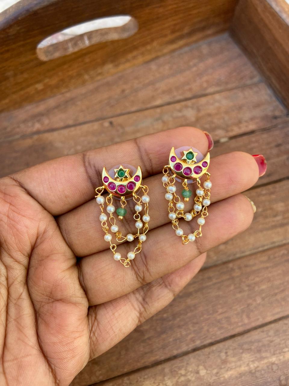 Pack of two kemp star chandbali earrings - Alluring Accessories