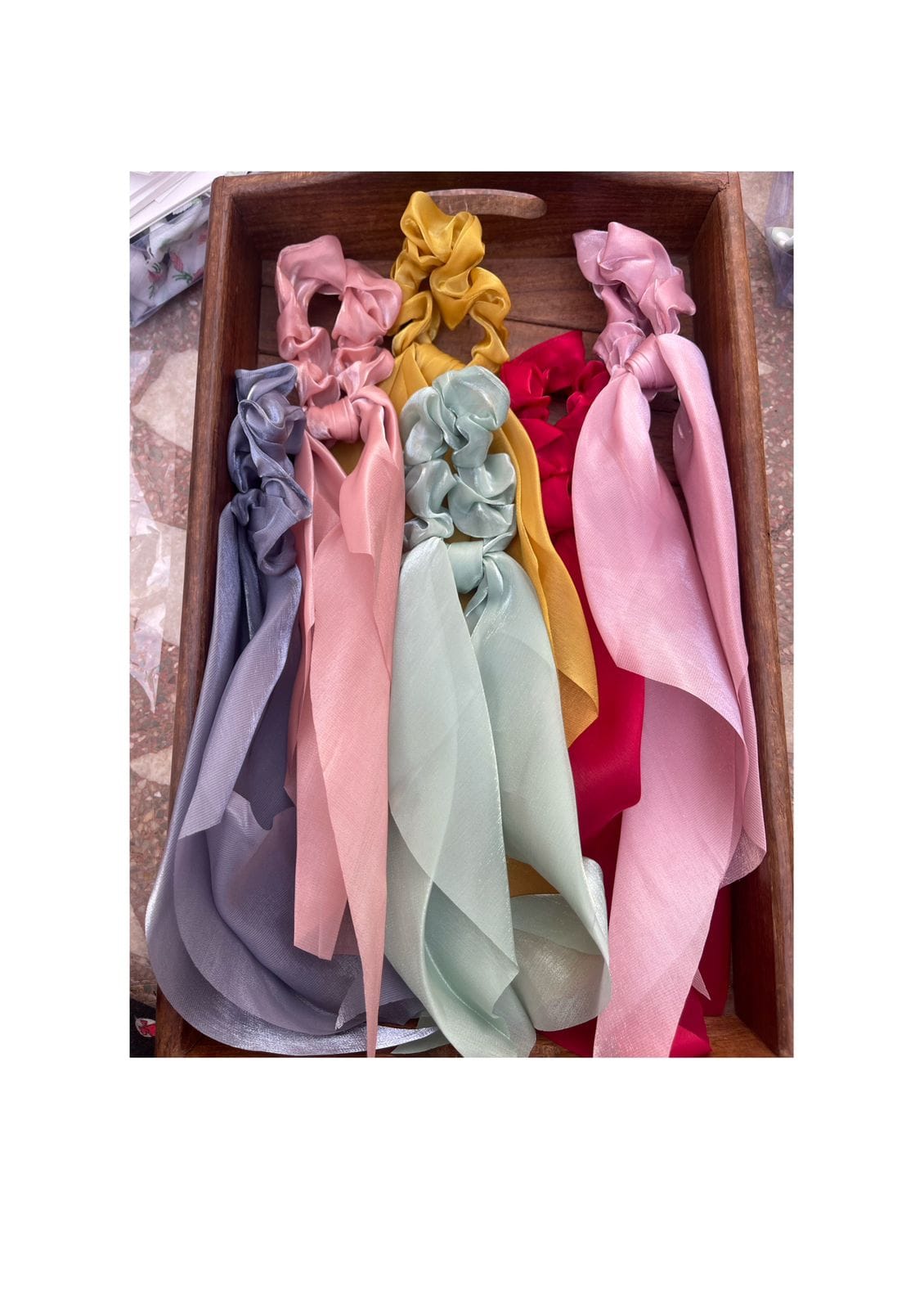 Pastel scarf scrunchies new - Alluring Accessories