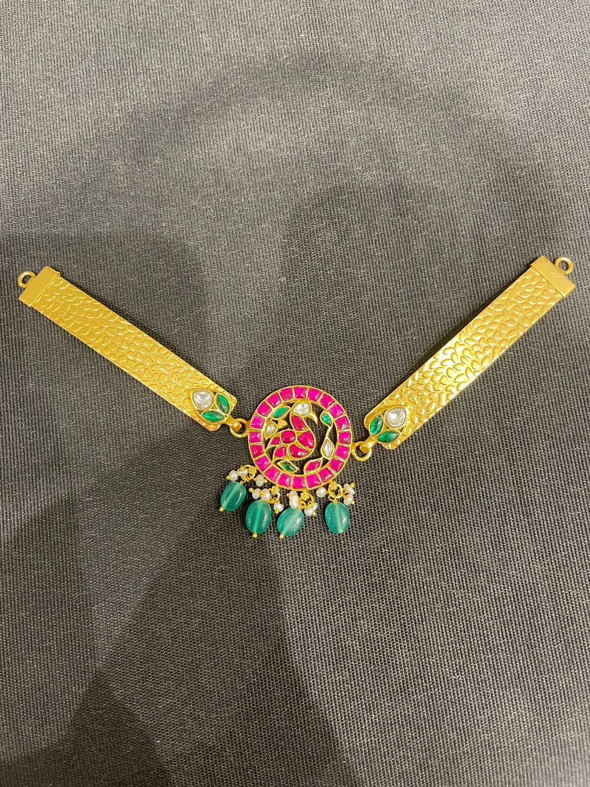 Peacock kante real kundan choker - Alluring Accessories