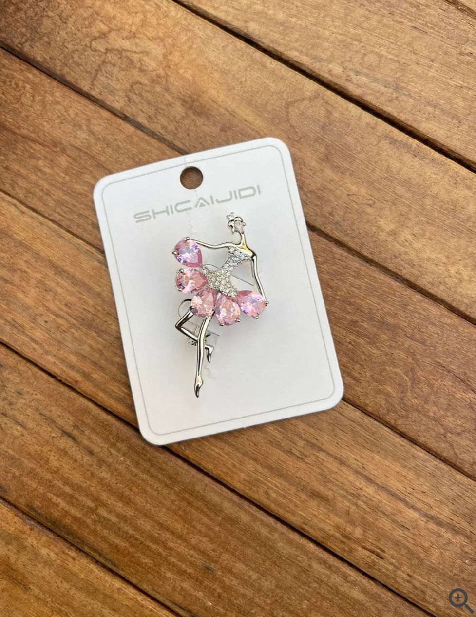 Pink AD stone dancing doll brooch - Alluring Accessories