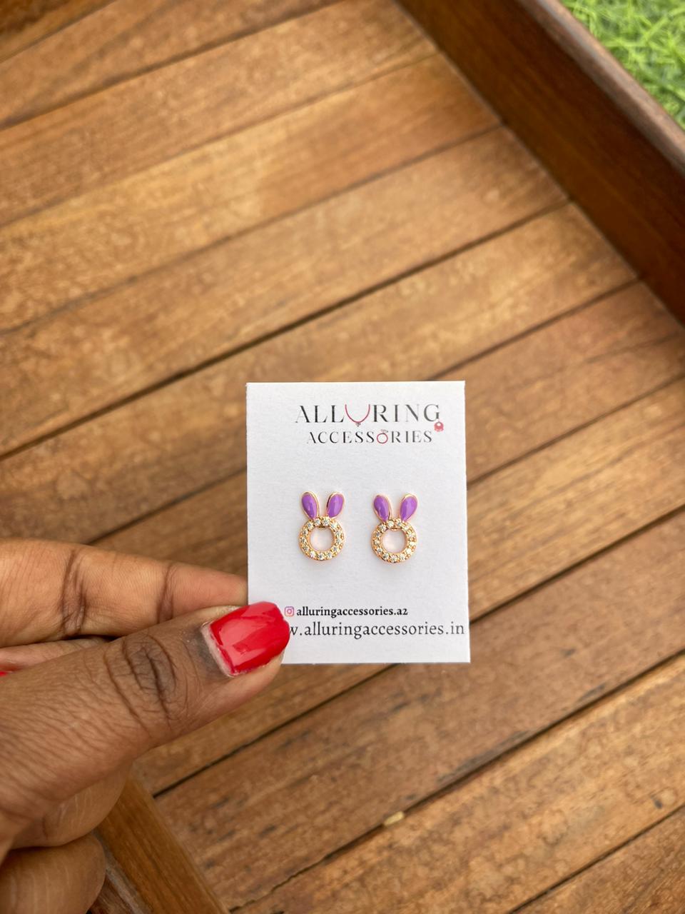 Pink butterfly bunny studs - Alluring Accessories