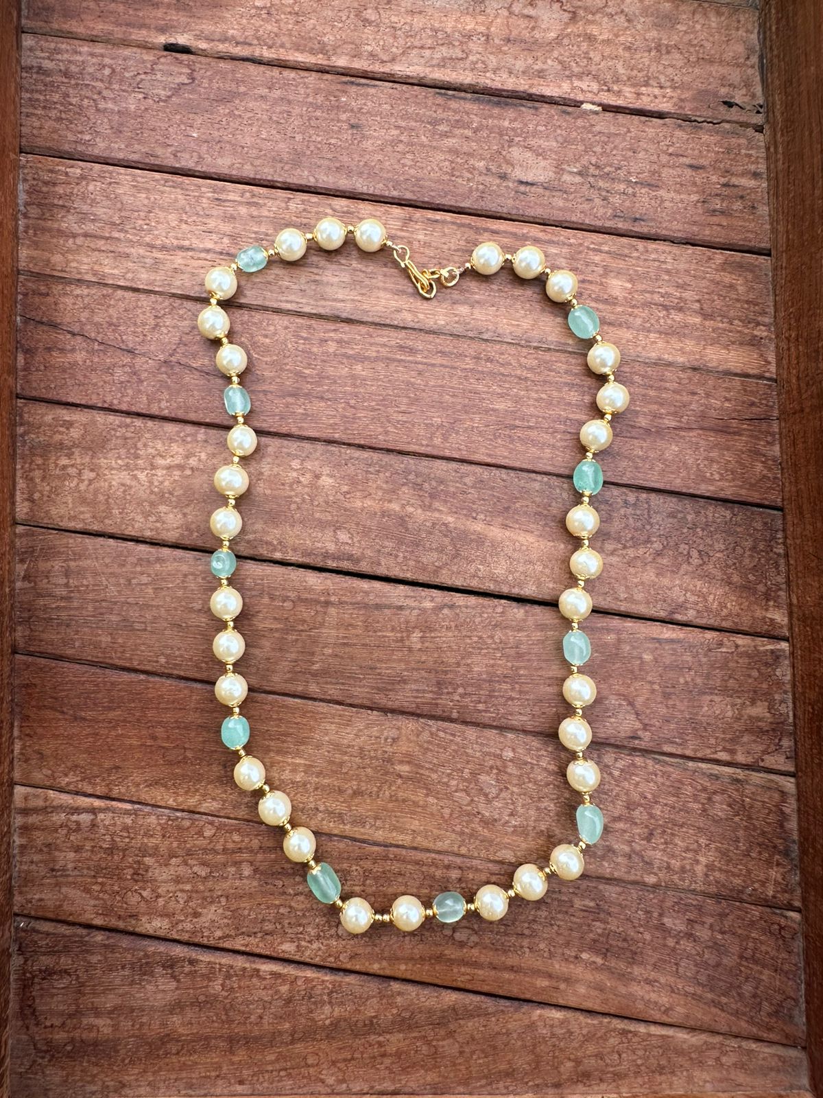 Pink green pastel pearl beads mala - Alluring Accessories