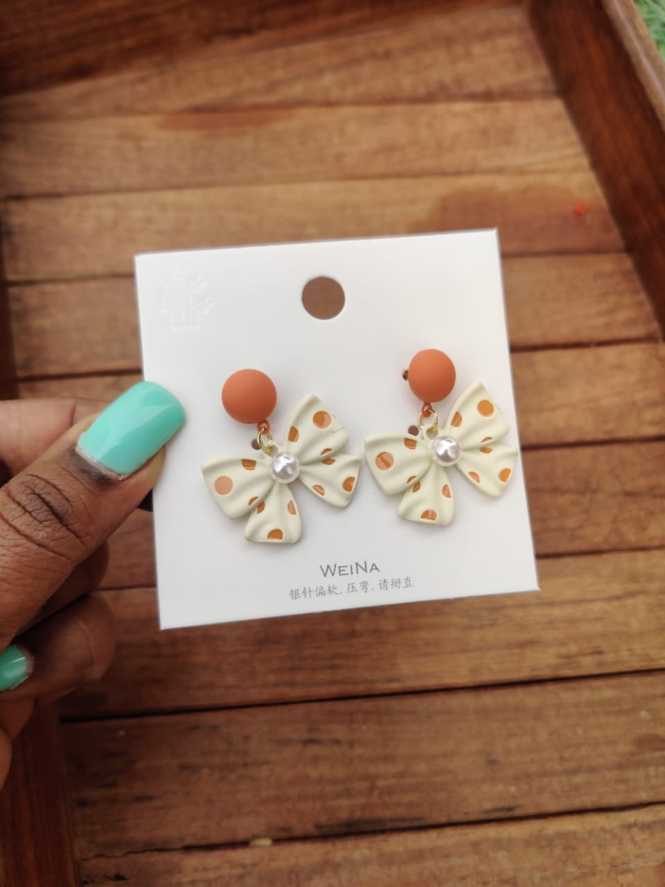 Polka dot bow earrings - Alluring Accessories