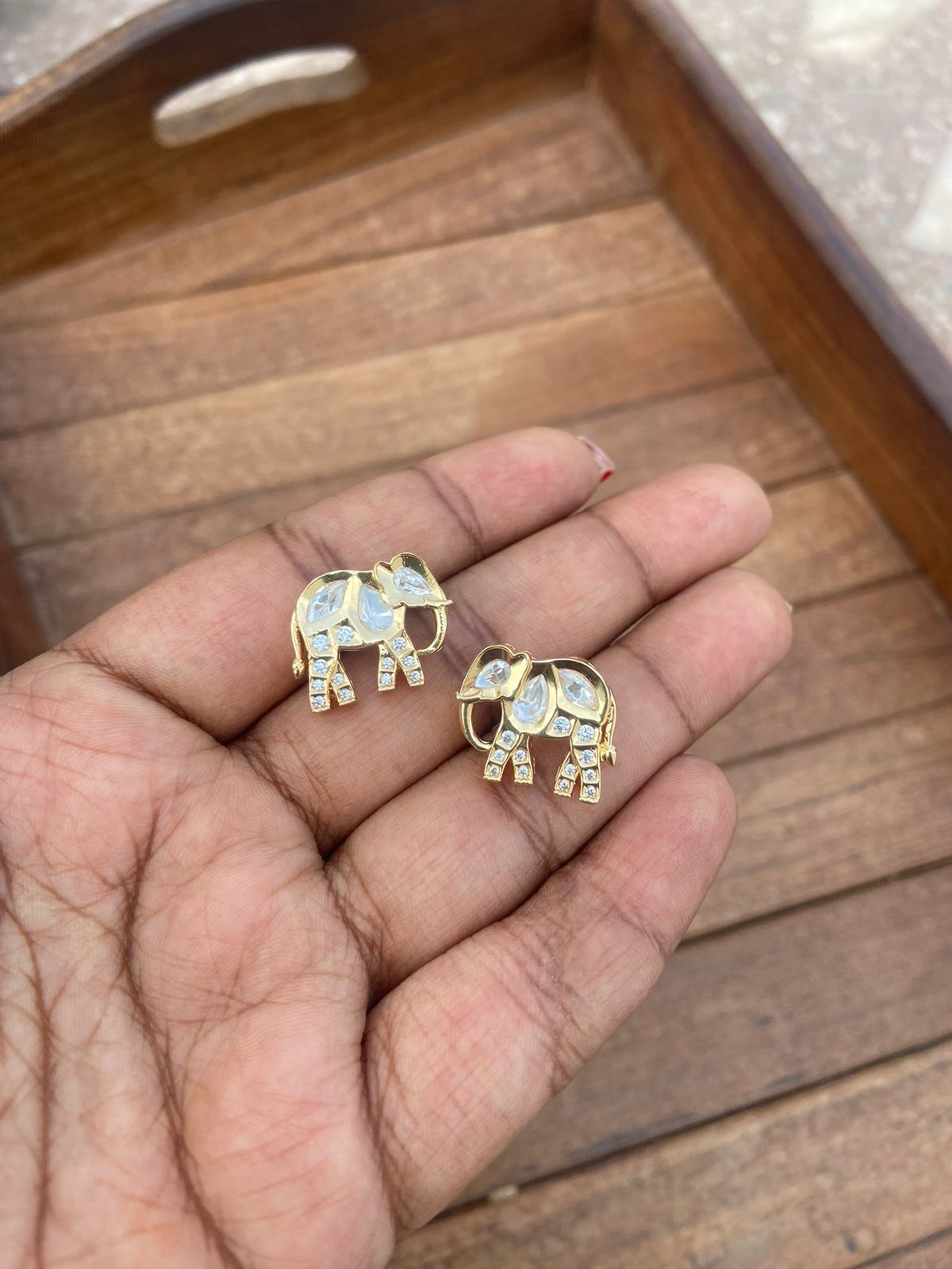 Polki elephant studs - Alluring Accessories