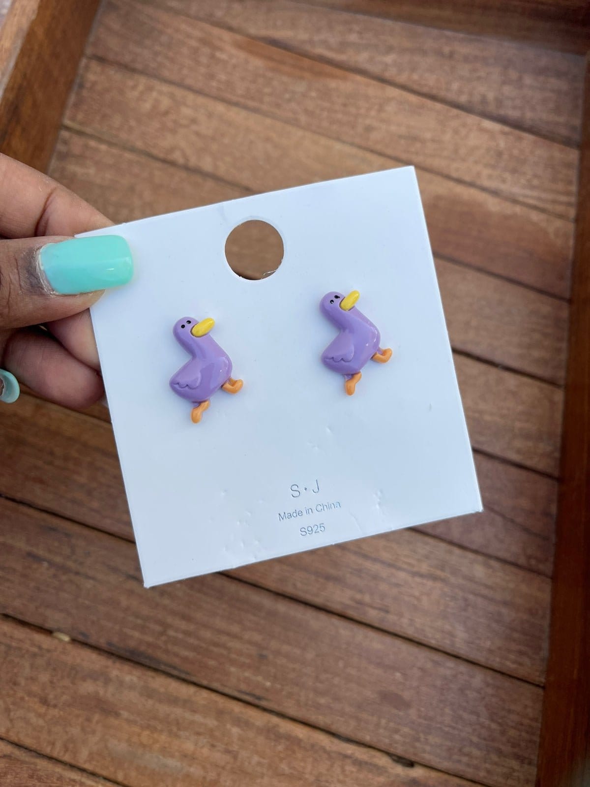 Purple duck earrings - Alluring Accessories