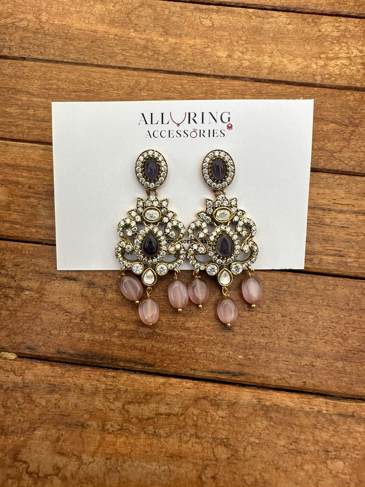 Purple victorian chandbalis - Alluring Accessories