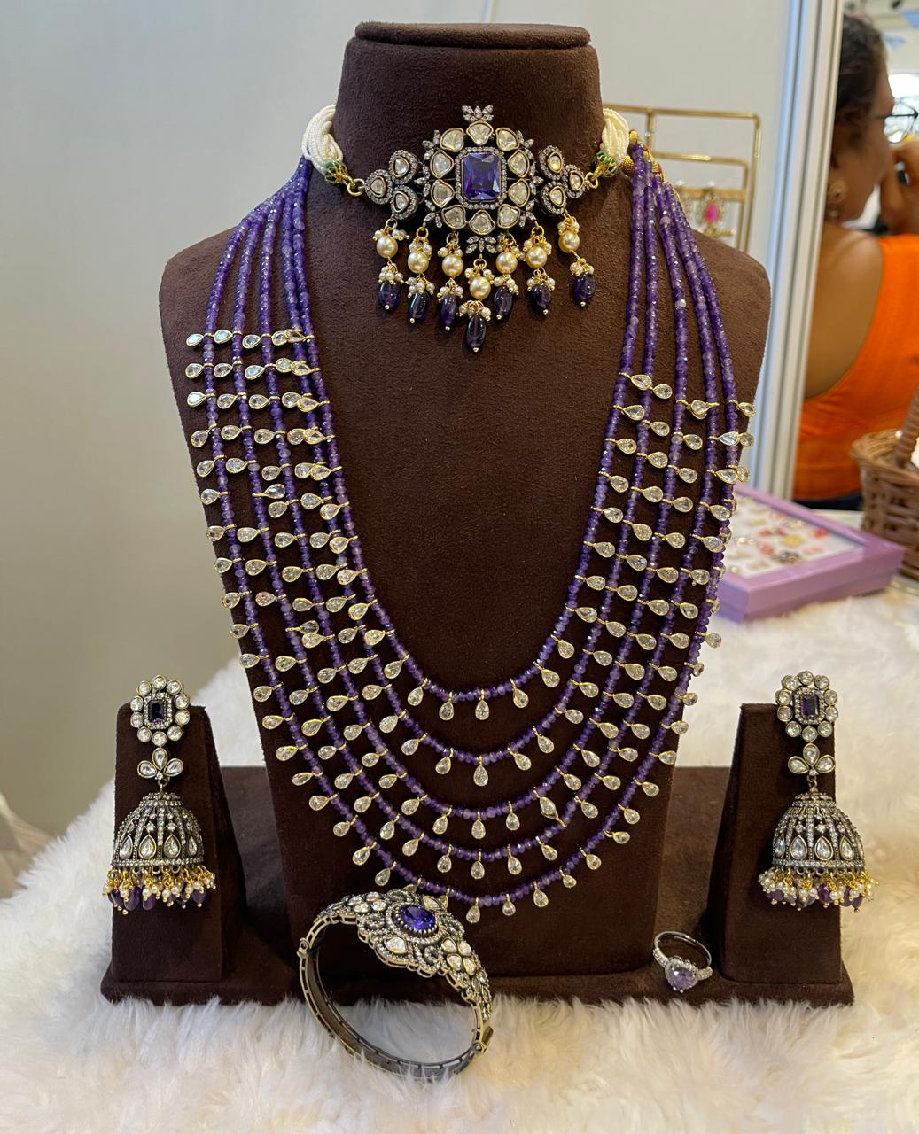 Purple victorian heavy haram combo - Alluring Accessories