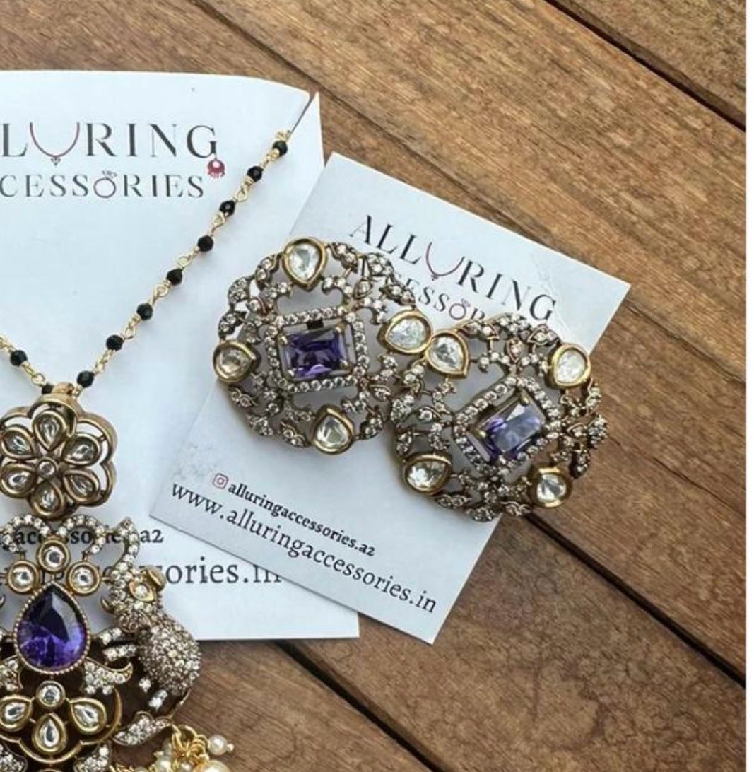 Purple victorian studs 4 - Alluring Accessories