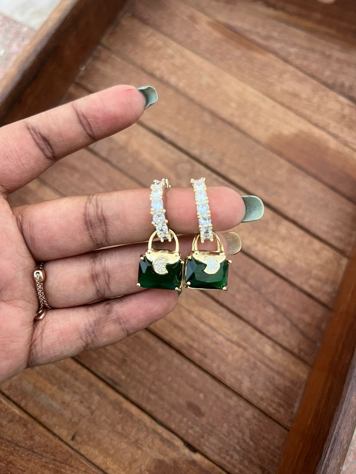 Quirky bag hoop earrings cum locket - Alluring Accessories