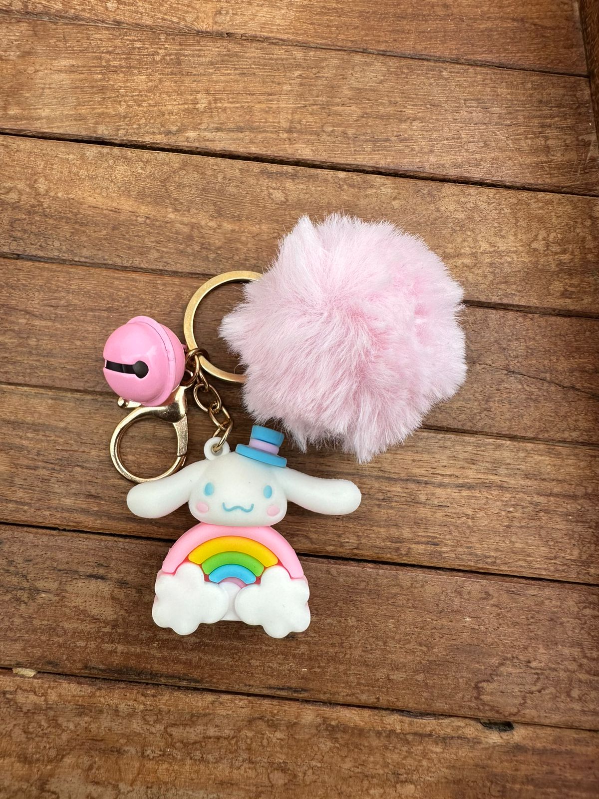 Rainbow pom-pom keychain - Alluring Accessories