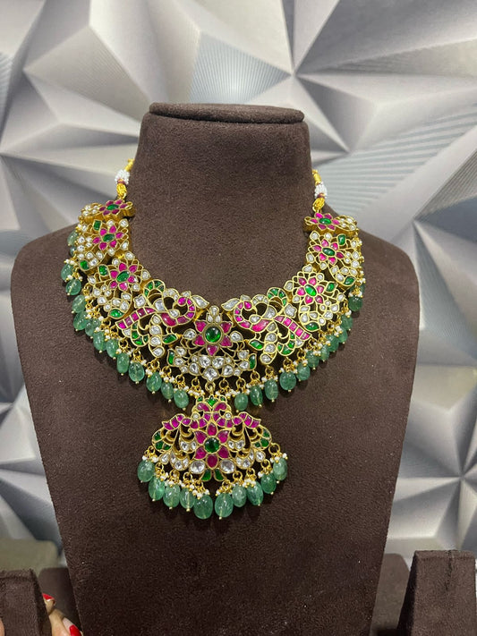 Real kundan heavy peacock necklace design 2 - Alluring Accessories