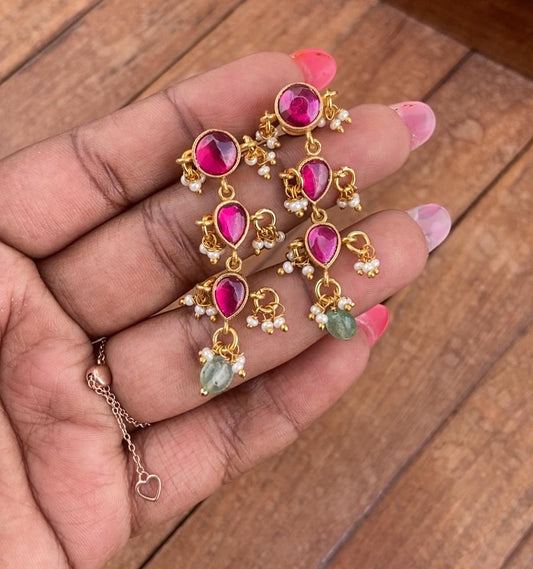 Real Kundan pearl drop earrings - Alluring Accessories