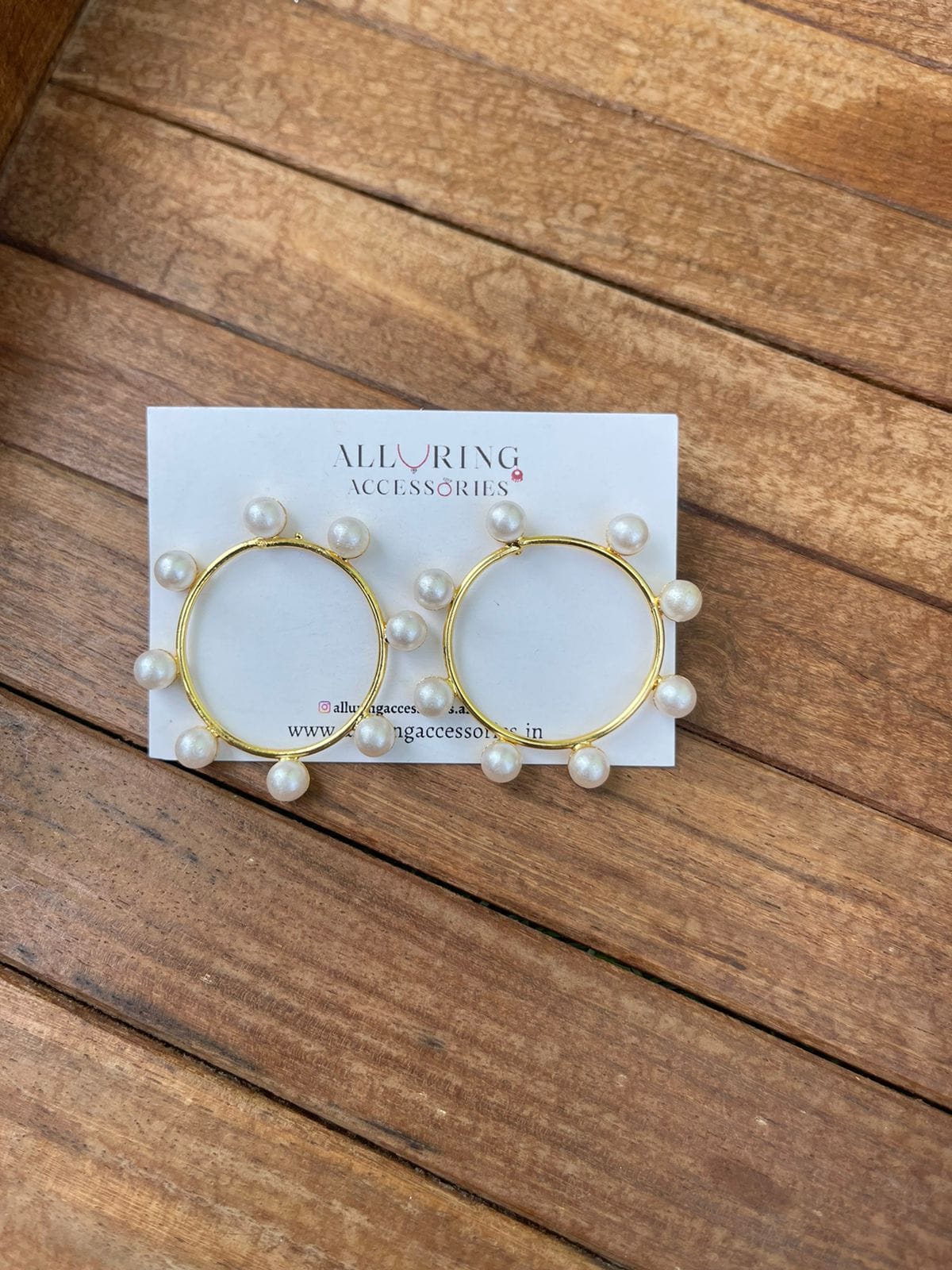 Round full of pearls studs - Alluring Accessories